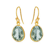 Earrings 5568 in Gold plated silver with Green quartz