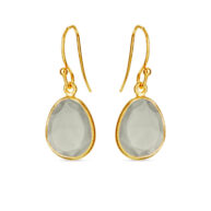 Earrings 5568 in Gold plated silver with Grey moonstone