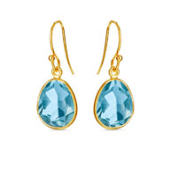 Earrings 5568 in Gold plated silver with Synthetic blue topaz
