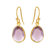 Earrings 5568 in Gold plated silver with Light amethyst