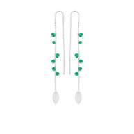 Earrings 5617 in Silver with Green agate