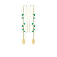 Earrings 5617 in Gold plated silver with Green agate