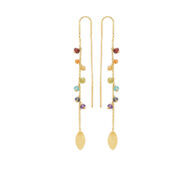 Earrings 5617 in Gold plated silver with Mix: amethyst, apatite, citrine, garnet, iolite, carnelian, peridote