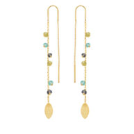 Earrings 5617 in Gold plated silver with Mix: apatite,iolite, peridote