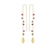 Earrings 5617 in Gold plated silver with Mix: amethyst, garnet, iolite