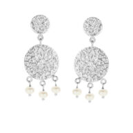 Earrings 5618 in Silver with White freshwater pearl