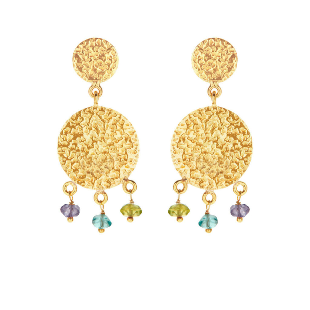 Jewellery gold plated silver earring, style number: 5618-2-557