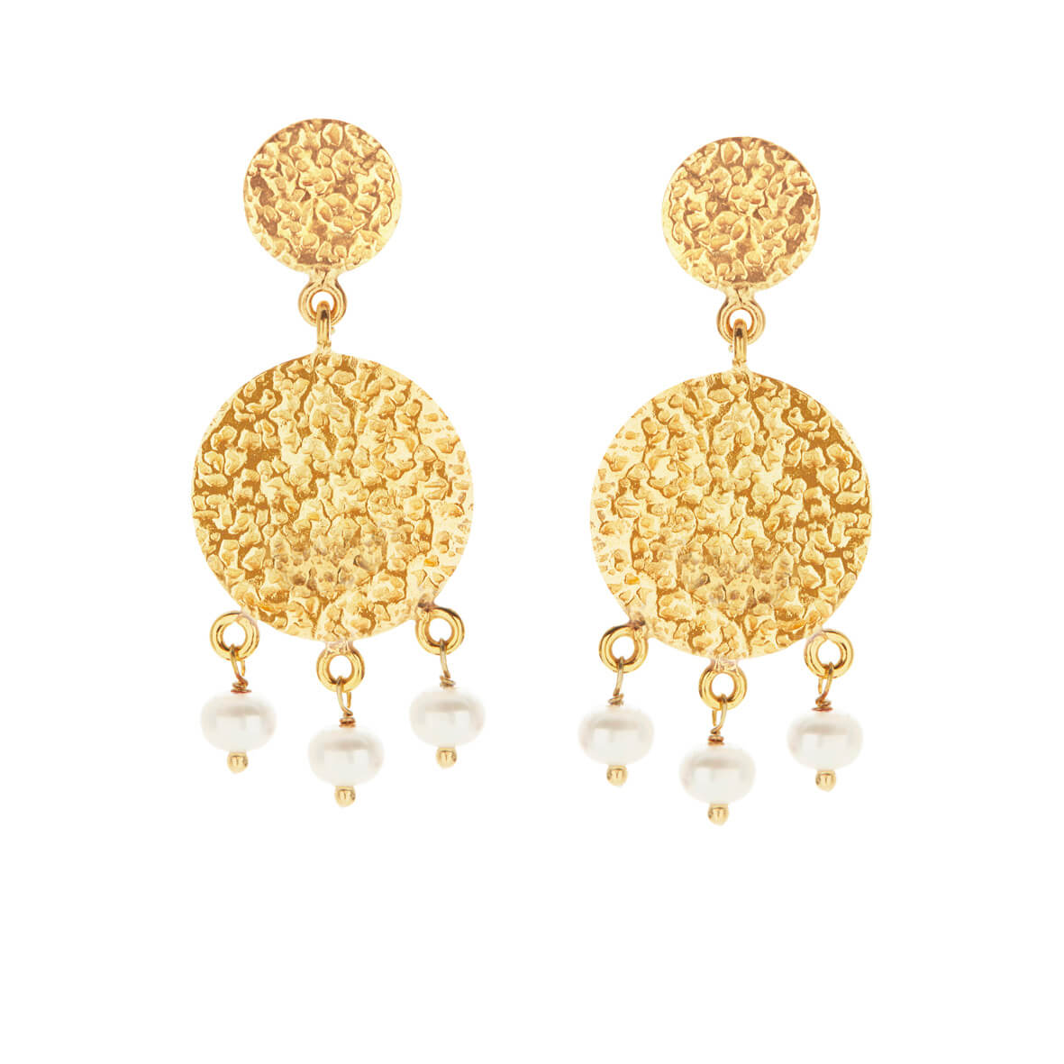 Earrings in gold plated silver with pearls - Susanne Friis Bjørner ...
