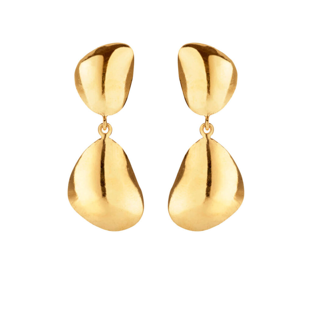 Jewellery polished gold plated silver earring, style number: 5620-21