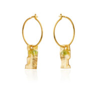 Earrings 5626 in Gold plated silver with Peridote