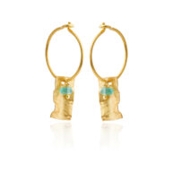Earrings 5626 in Gold plated silver with Apatite