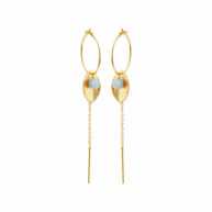 Earrings 5629 in Gold plated silver with Aquamarine