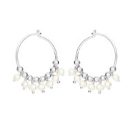 Earrings 5635 in Silver with White freshwater pearl