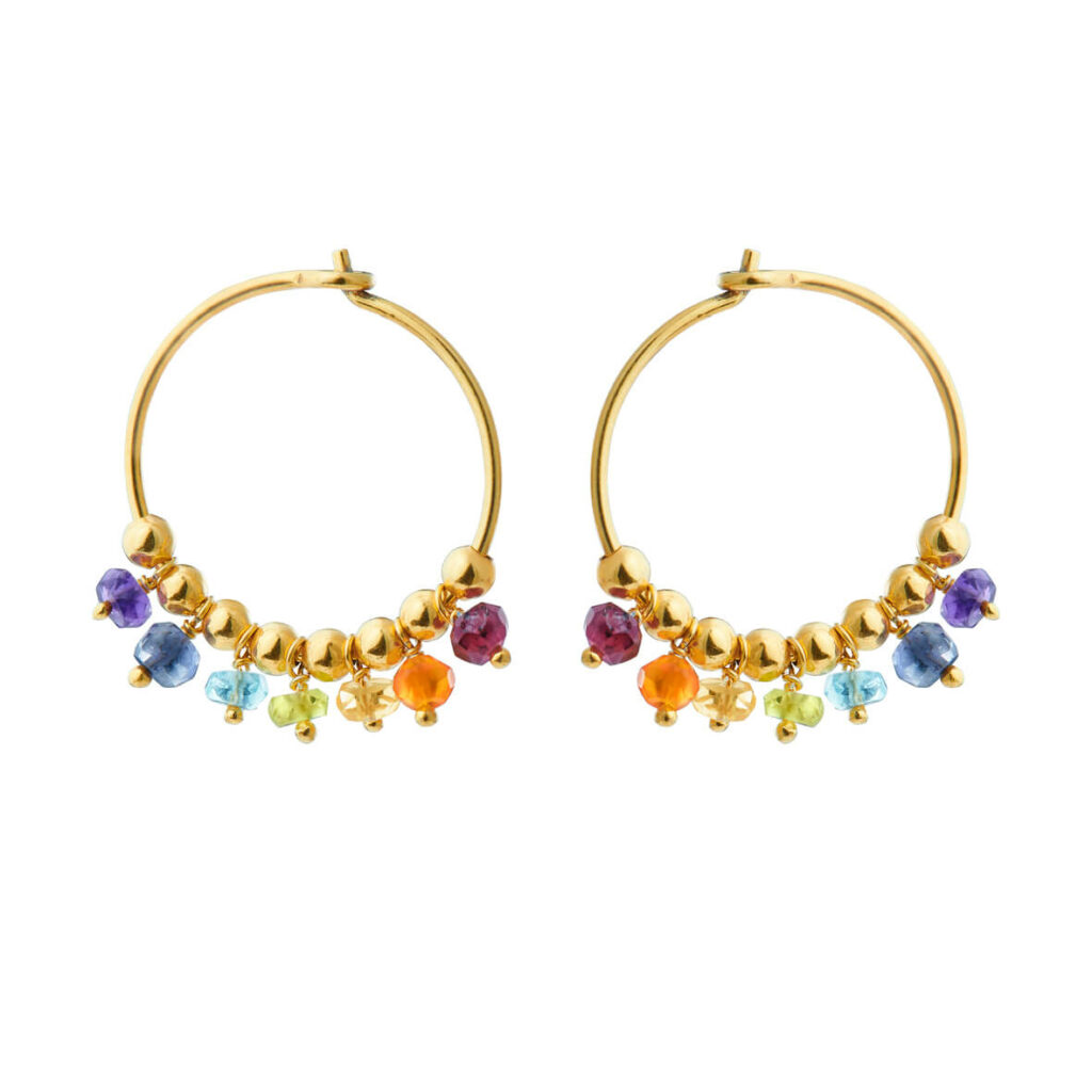 Jewellery gold plated silver earring, style number: 5635-2-556