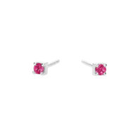 Earrings 5637 in Silver with Pink zirconia