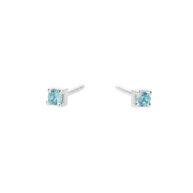 Earrings 5637 in Silver with Light blue zirconia