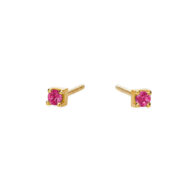 Earrings 5637 in Gold plated silver with Pink zirconia