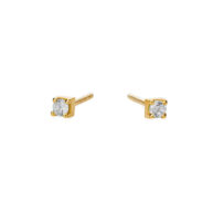 Earrings 5637 in Gold plated silver with White zirconia