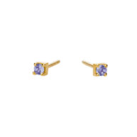 Earrings 5637 in Gold plated silver with Purple zirconia