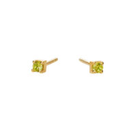Earrings 5637 in Gold plated silver with Peridote green zirconia