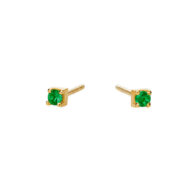 Earrings 5637 in Gold plated silver with Emerald green zirconia