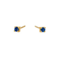 Earrings 5637 in Gold plated silver with Sapphire blue zirconia