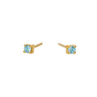 Earrings 5637 in Gold plated silver with Light blue zirconia