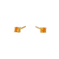 Earrings 5637 in Gold plated silver with Orange zirconia