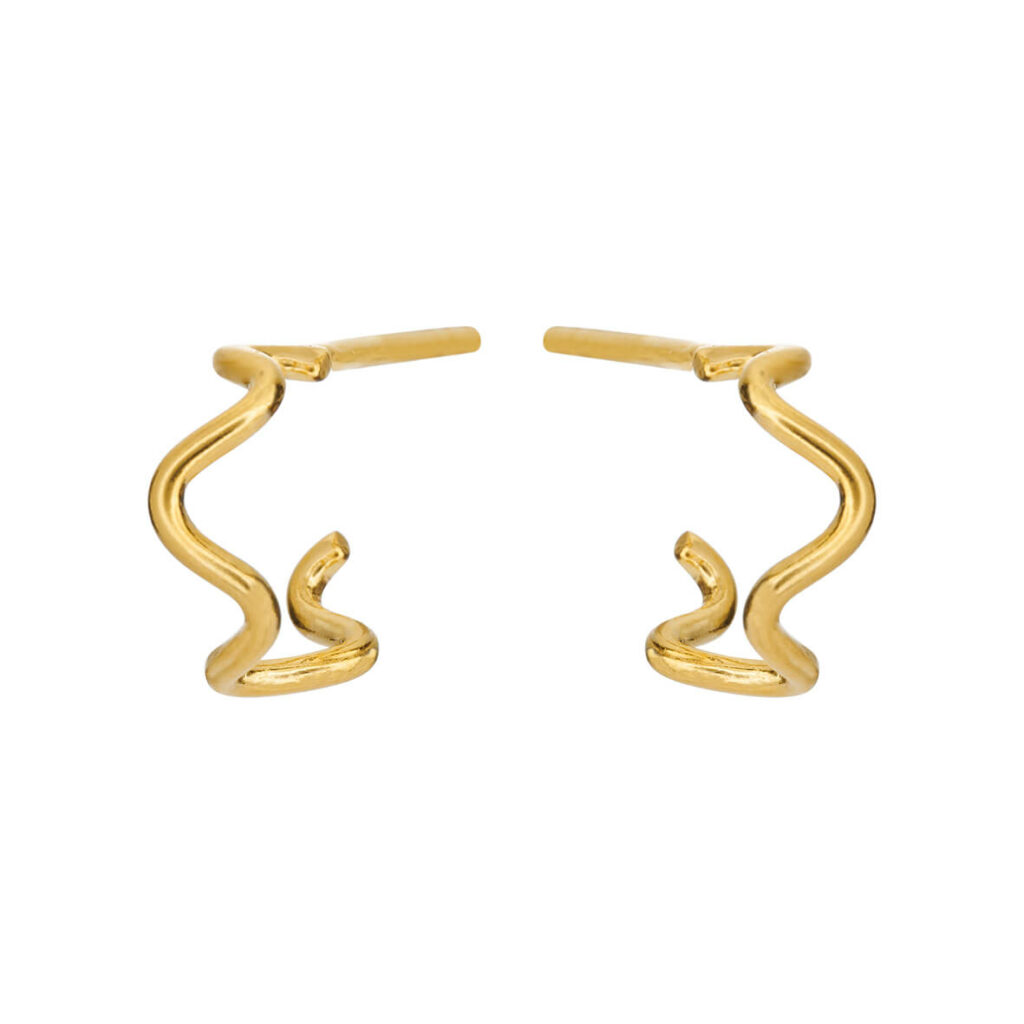 Jewellery polished gold plated silver earring, style number: 5639-21