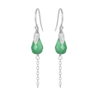 Earrings 5640 in Silver with Dyed green aventurine