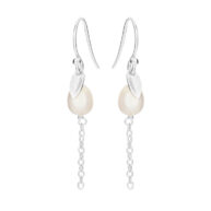 Earrings 5640 in Silver with White freshwater pearl