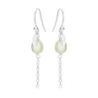 Earrings 5640 in Silver with Mint green freshwater pearl