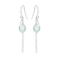 Earrings 5640 in Silver with Turquoise freshwater pearl