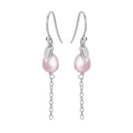 Earrings 5640 in Silver with Light purple freshwater pearl