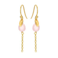 Earrings 5640 in Gold plated silver with Light pink freshwater pearl