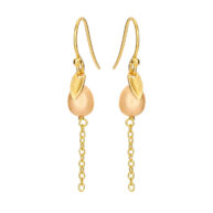 Earrings 5640 in Gold plated silver with Beige freshwater pearl