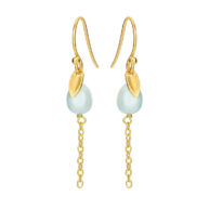 Earrings 5640 in Gold plated silver with Turquoise freshwater pearl