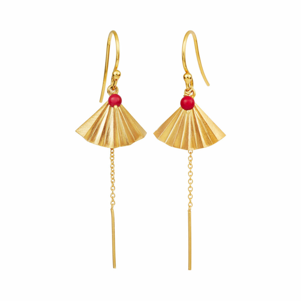 Jewellery gold plated silver earring, style number: 5641-2-130