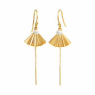 Earrings 5641 in Gold plated silver with White freshwater pearl