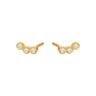 Earrings 5646 in Gold plated silver with White zirconia