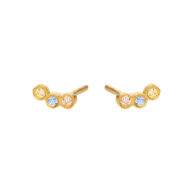 Earrings 5646 in Gold plated silver with Mix: Light pink zirconia, light blue zirconia, yellow zirconia