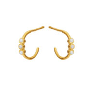 Earrings 5647 in Gold plated silver with White zirconia