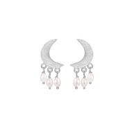 Earrings 5652 in Silver with White freshwater pearl
