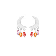 Earrings 5652 in Silver with Mix: different colours of freshwater pearls