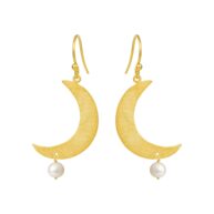 Earrings 5654 in Gold plated silver with White freshwater pearl