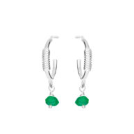 Earrings 5655 in Silver with Green agate