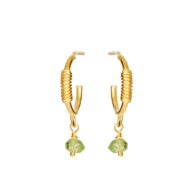 Earrings 5655 in Gold plated silver with Peridote