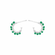 Earrings 5656 in Silver with Green agate