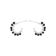 Earrings 5656 in Silver with Black spinel