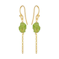 Earrings 5657 in Gold plated silver with Peridote